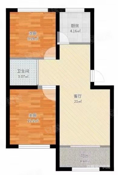 汇智御江湾2室1厅1卫88.13㎡南北62万