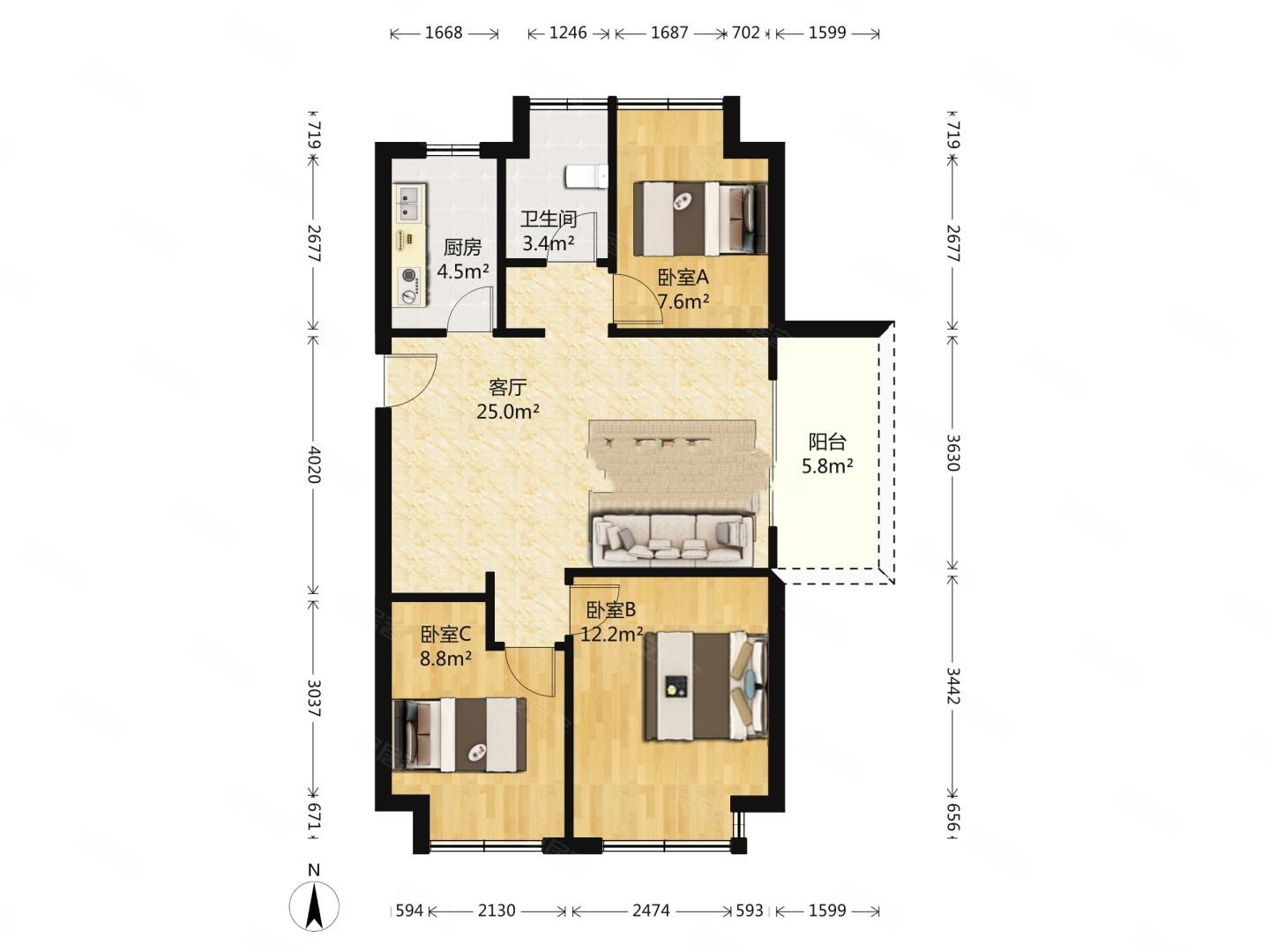 急于置换g60科创走廊精装三房家具家电全送随时看拎包住