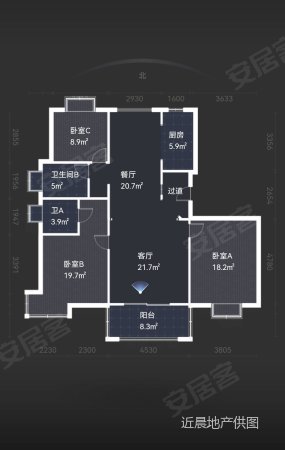 恒盛湖畔豪庭(88弄)3室2厅2卫147.2㎡南695万