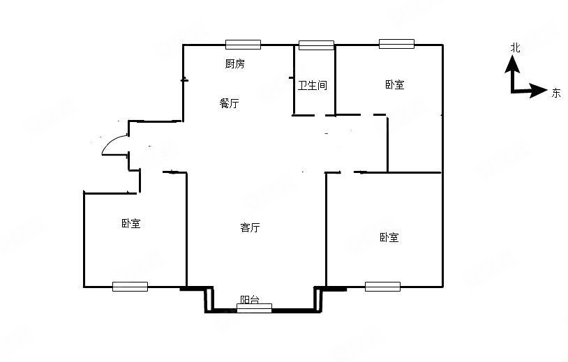 华邦博慧苑东苑3室2厅1卫131.38㎡南北99万