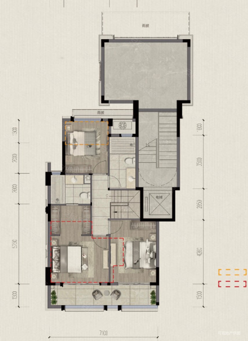 融创福州府c区4室2厅3卫135㎡南北335万