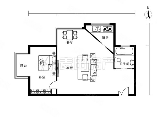 城华园1室1厅1卫60.36㎡西北419万