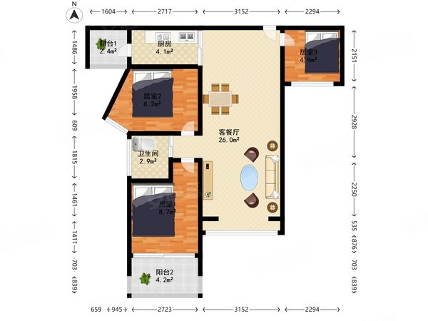 深圳宝安西乡凤凰雅居凤凰雅居 精装修 3室1厅1卫 电梯房出租房源真实