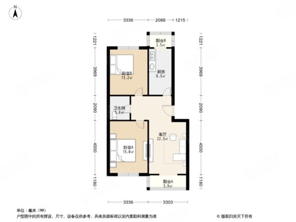 华泰滨江锦苑3室1厅1卫151㎡南北90万