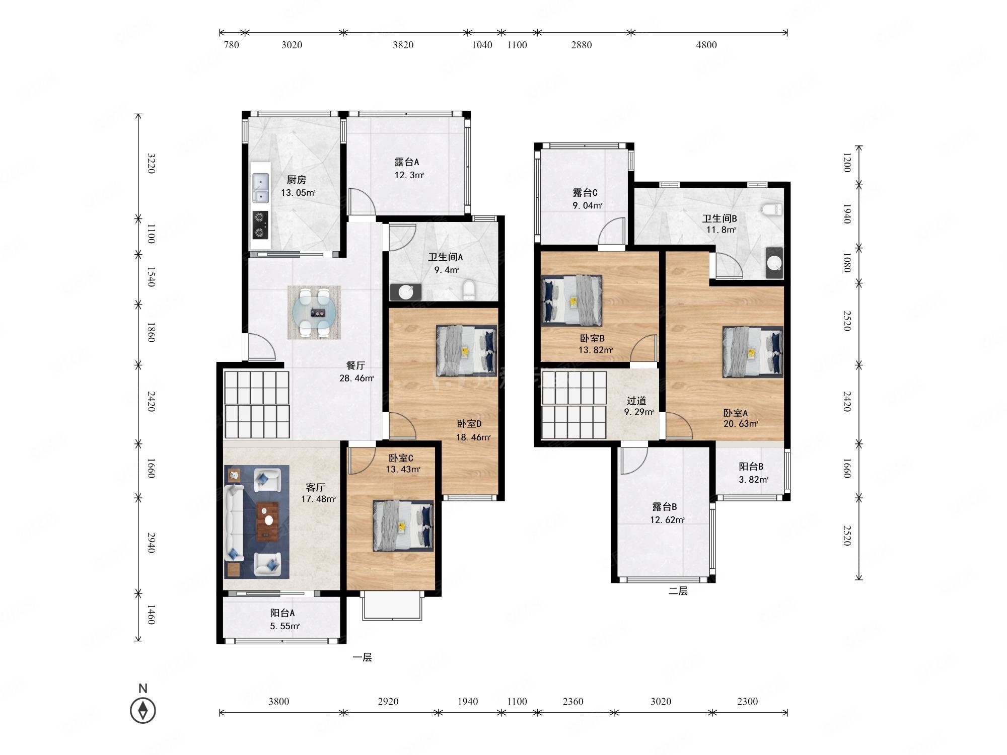 湖畔花园带地暖顶跃一百多万中式装修全屋红木家具带车位