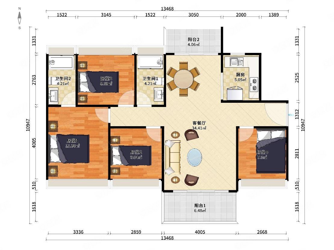 碧桂园凤翔花园精装四房诚心出售随时可看南向看花园