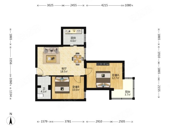 培新街乙5号院2室1厅1卫70.39㎡东南680万