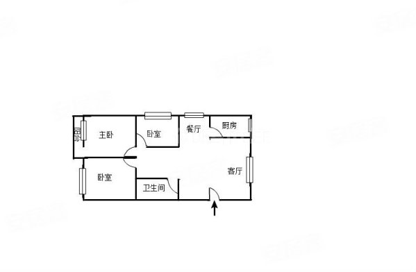 兴龙小区3室2厅1卫102.86㎡南52万