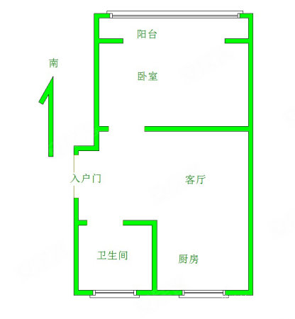 美瑞龙源1室1厅1卫71.32㎡南北44.8万