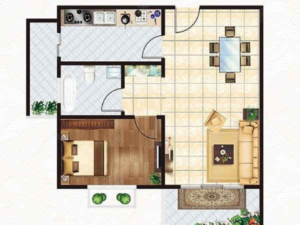 汇贤雅苑 大户型一室 家具家电全配 临近菜场 商店 送车位