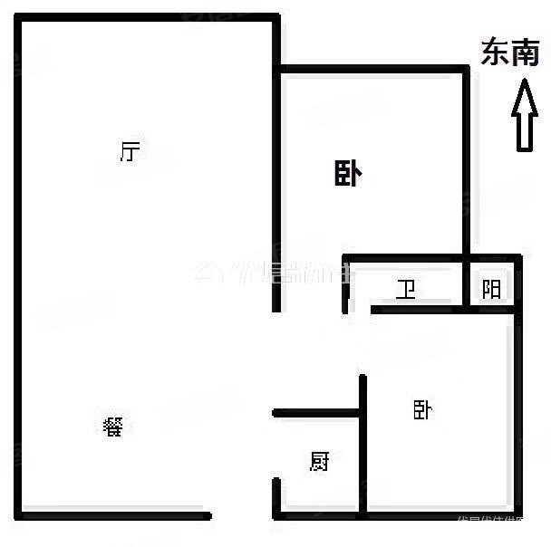 朝向东82万西府景苑57平精装2室