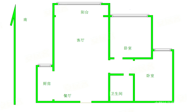 金润华府2室1厅1卫83.95㎡南40万