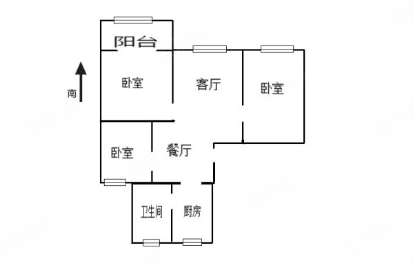 新月桃苑3室2厅1卫105.48㎡南215万