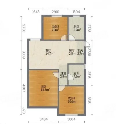 枫霞雅苑 3室2厅1卫
