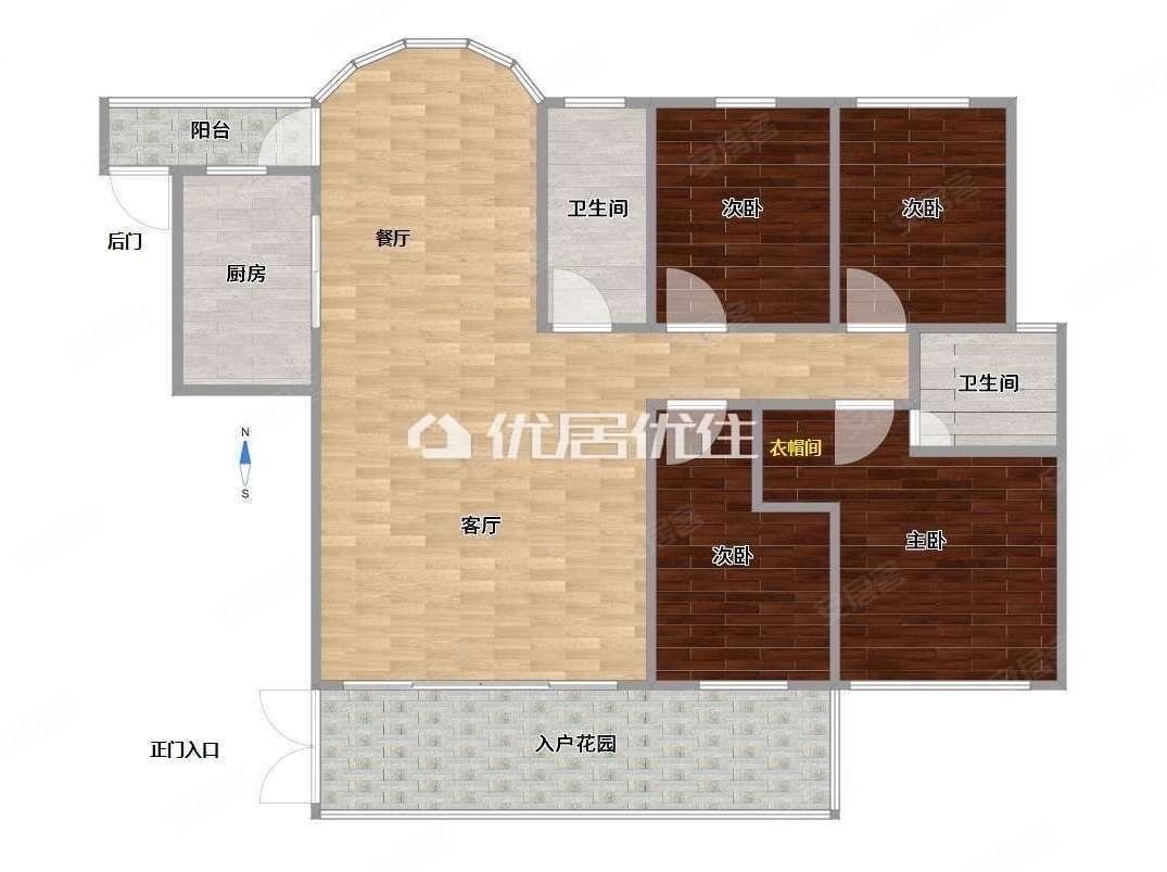 保利山渐青4室2厅2卫154.37㎡南北110万