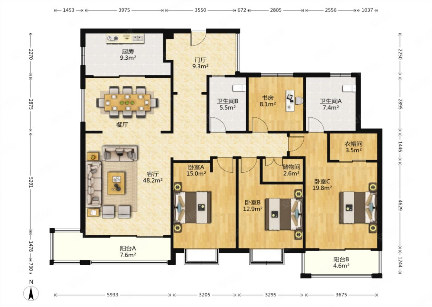 曲江公馆和园新中式装修满二基本没住过人保持特别新