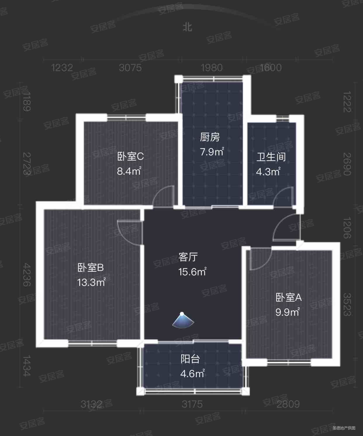 东寅公寓3室2厅1卫77.15㎡南436万