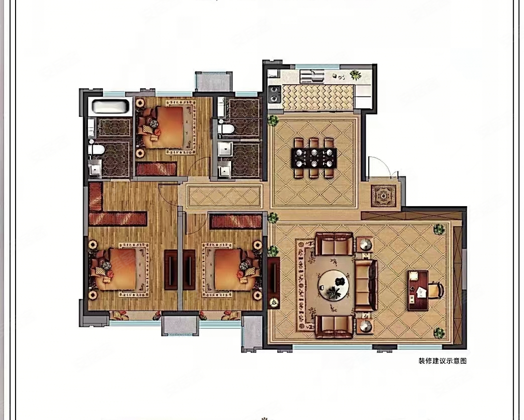 金燕花园电梯三室两厅主向朝南光线户型布局合理