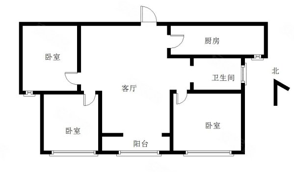 宏圣公司北区家属院3室2厅1卫102㎡南北69万