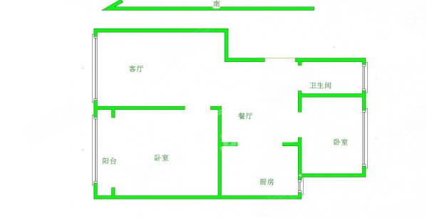 水木天成2室2厅1卫94.75㎡南北76万