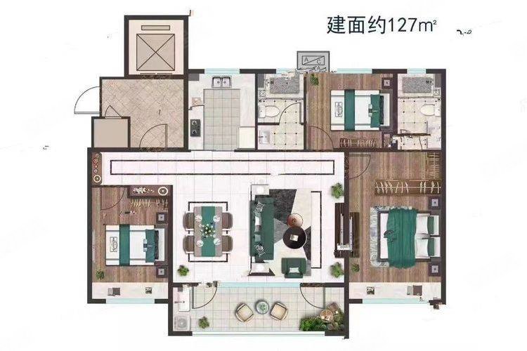 文化路北经开实验近客厅开间68米三室大h户型