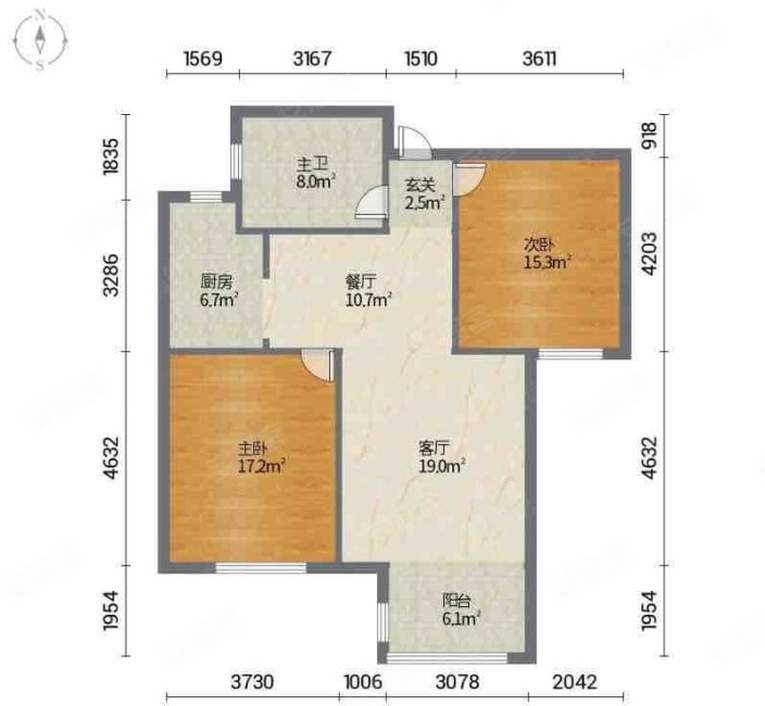 欧铂城小区2室2厅1卫94㎡南71万