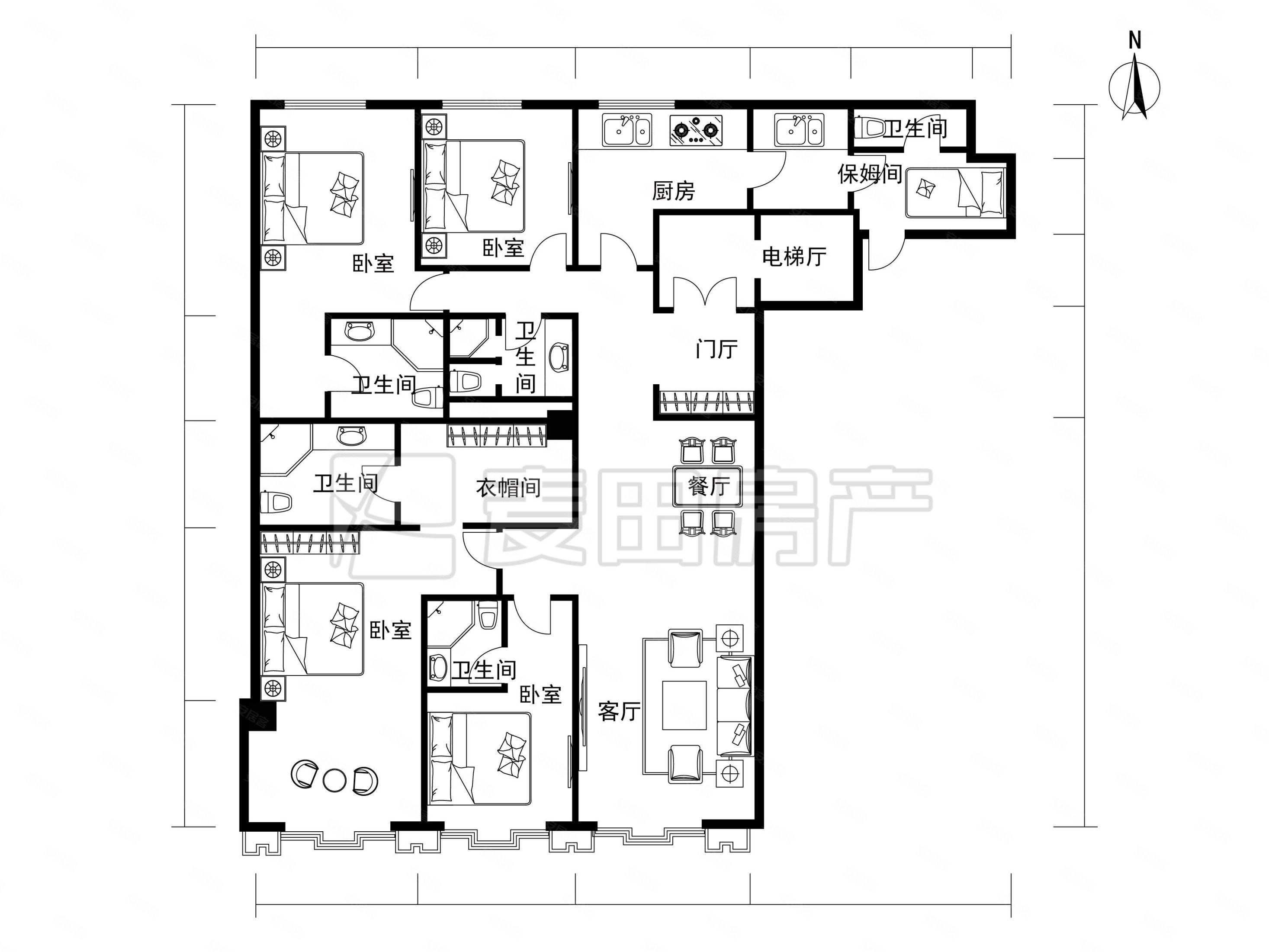 2012年楼盘万寿路地铁口国悦府装修保养新南北四居