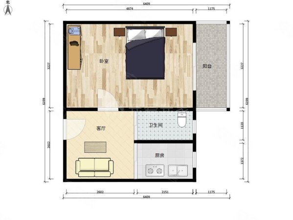 展春园小区1室1厅1卫41.9㎡东295万