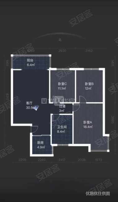 区委家属院(安宁)3室2厅1卫123㎡南北112万