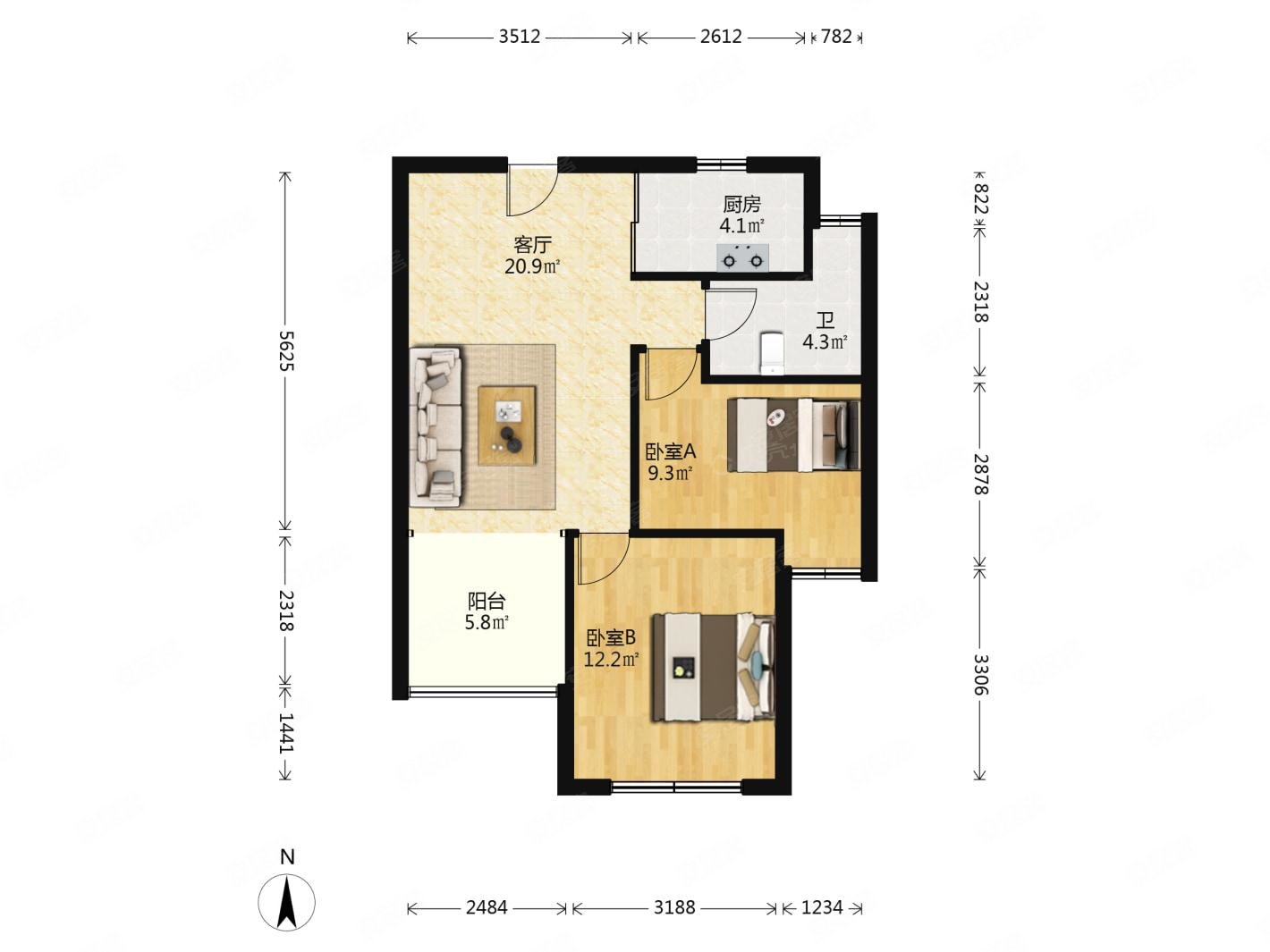 急售保利梧桐语高层精装 视野好 户型正 南北采光足
