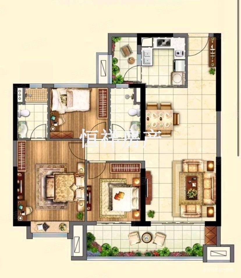 锦宸国际多层电梯洋房豪华装修品牌家具家电送车棚