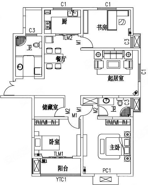 汇龙小高层东边户全明户型毛坯随意装