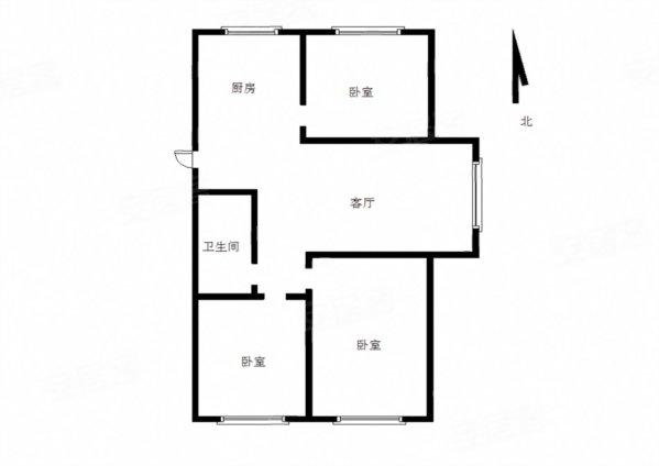 璞玥风华3室1厅1卫109.42㎡南北76.2万