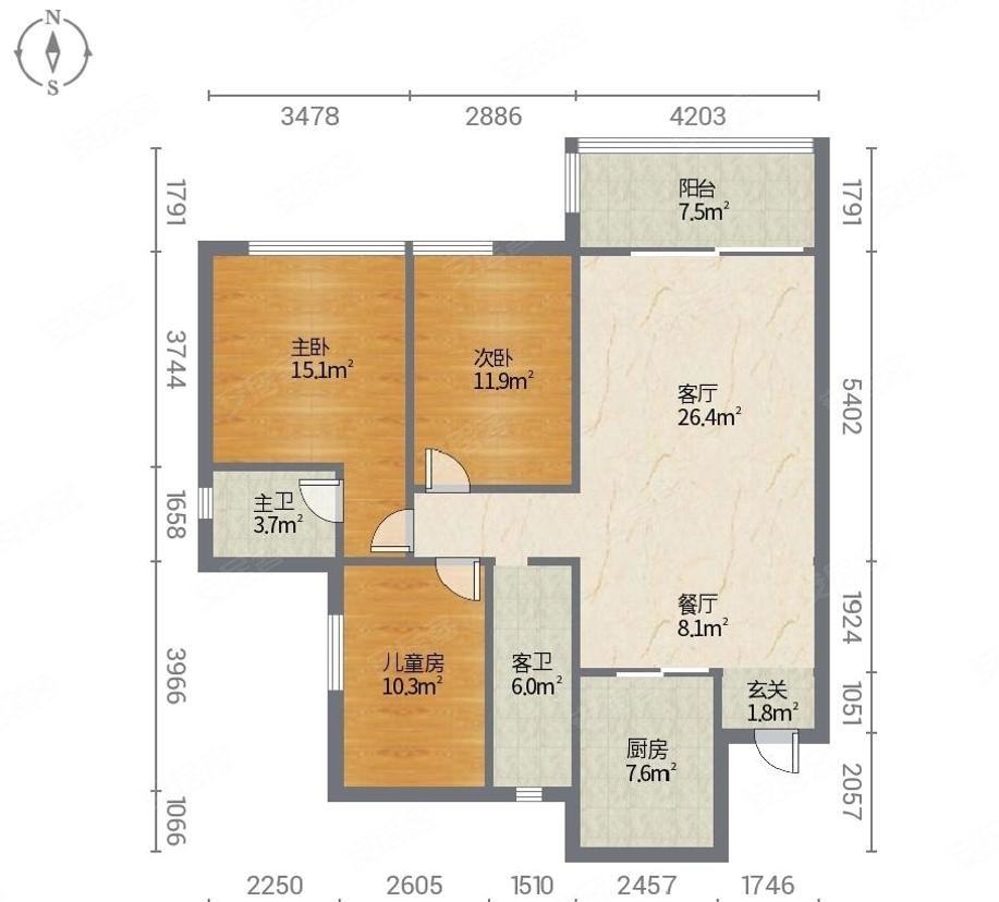 星汇绿洲全新3房53w急卖付两万直接拎包入住其余按揭