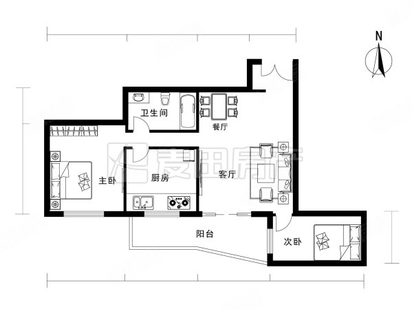 曙光花园望山园2室2厅1卫113.13㎡西南860万