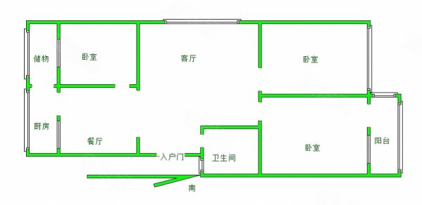 中港书苑3室1厅1卫110㎡南北86万