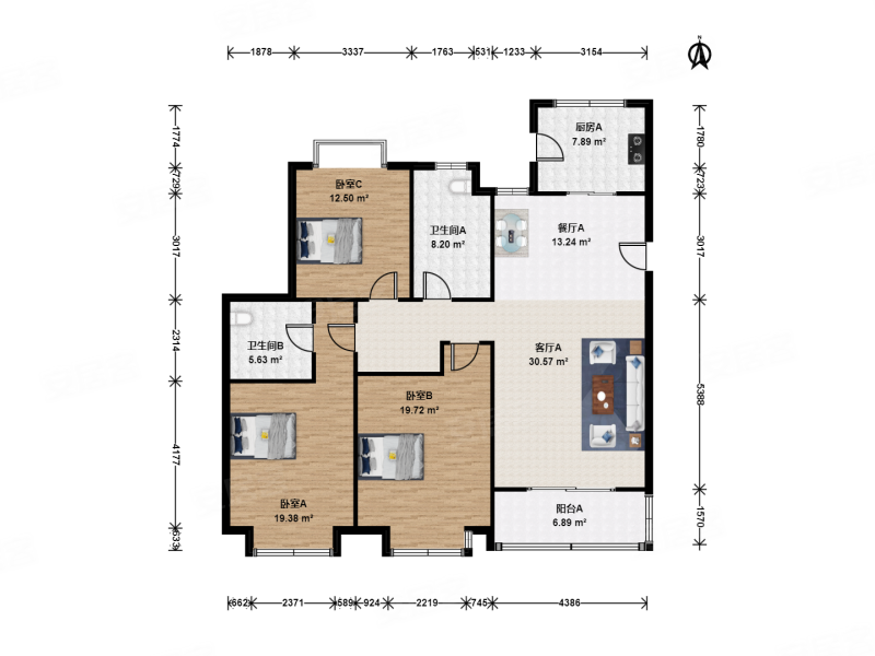 上海阳城(6支弄)二手房,868万,3室2厅,2卫,124.07平米-上海安居客