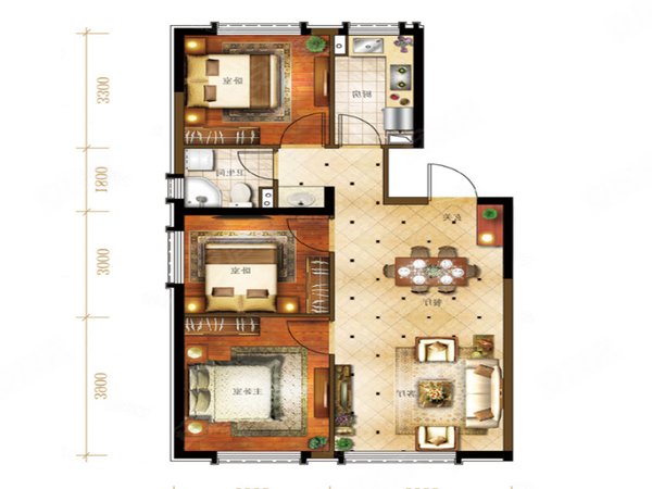 大连中山东港保利天禧(四期)东港保利四期 天然气入户 三室无遮挡