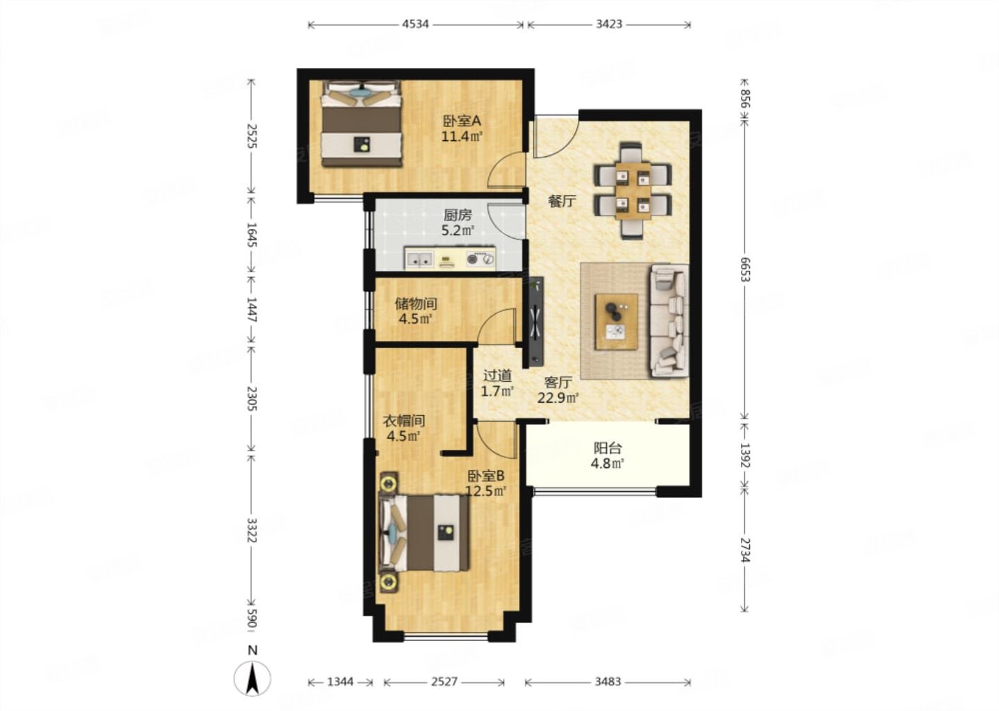 华远海蓝城六期三室出售