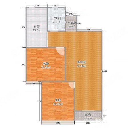 广弘豪庭2室2厅1卫89.05㎡南北43万