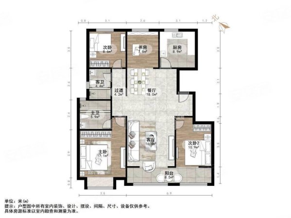 建邦原香溪谷4室2厅2卫143㎡南北120万