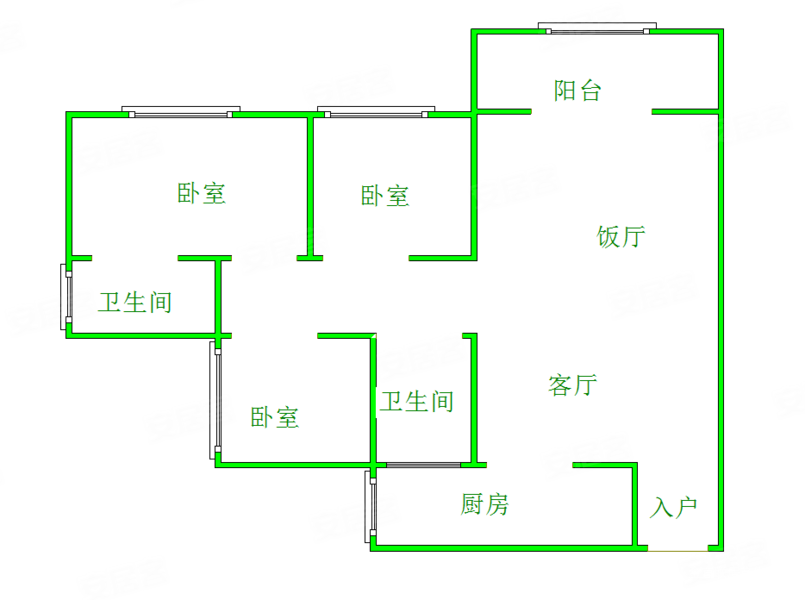 维罗纳3室2厅2卫105㎡南北54.8万