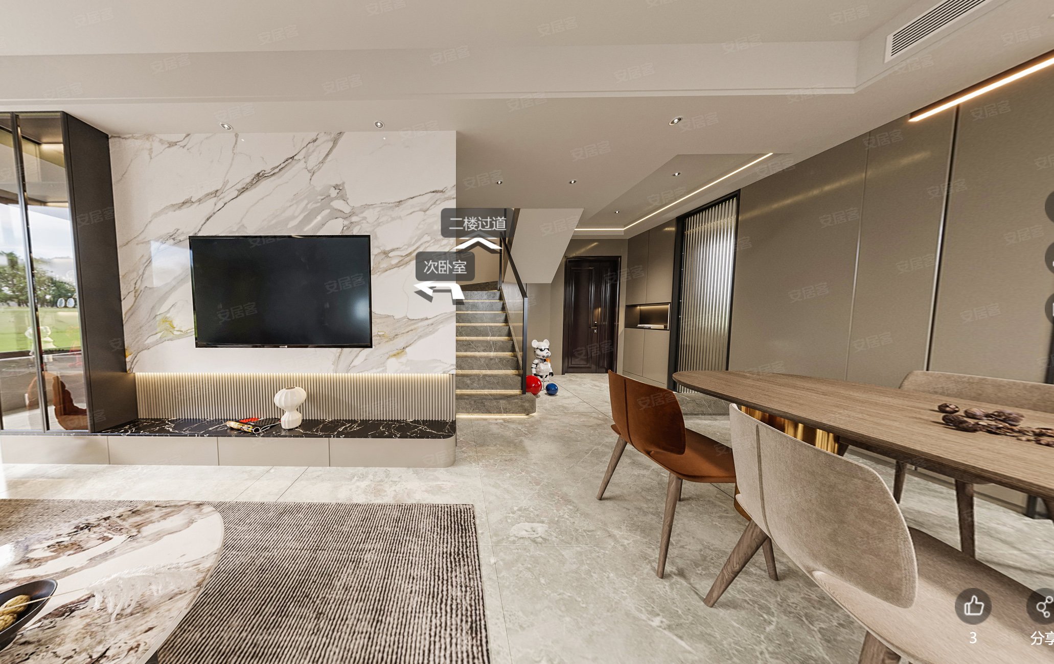 琥珀东华府现代简约案例赏析-安居客装修案例