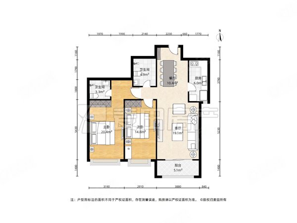 北京朝阳北苑林奥嘉园正南 2室2厅  林奥嘉园出租房源真实图片