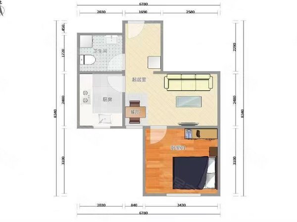 次渠南地铁 精装一居室 紧邻京东 小米
