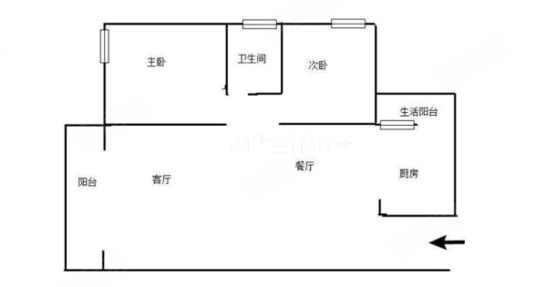 芦沟桥村1-9,14,19,37-39号小区2室1厅1卫61㎡南北28.8万