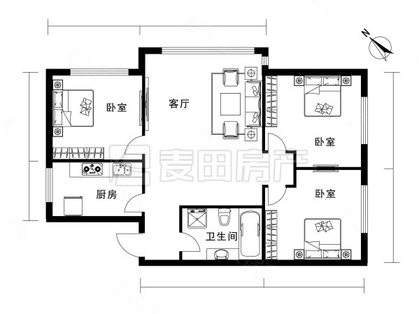 望京西园四区3室2厅1卫98㎡东南630万