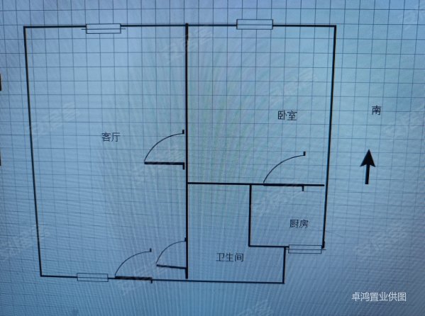 嘉诚景园1室1厅1卫47.05㎡南北23万