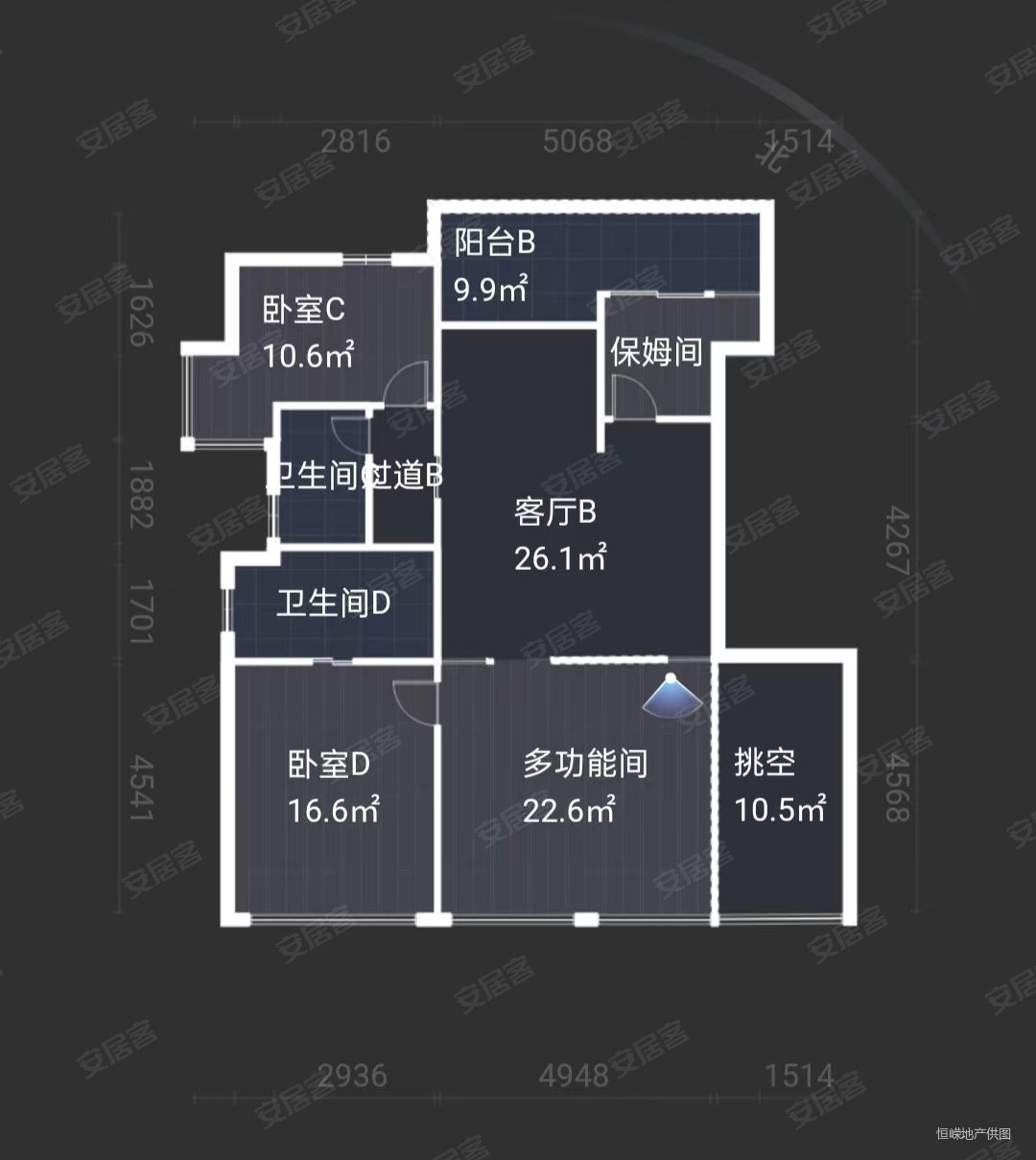 映晖湾4室3厅3卫255.24㎡南北760万