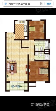 远虹大厦2室1厅2卫67.65㎡南北588万